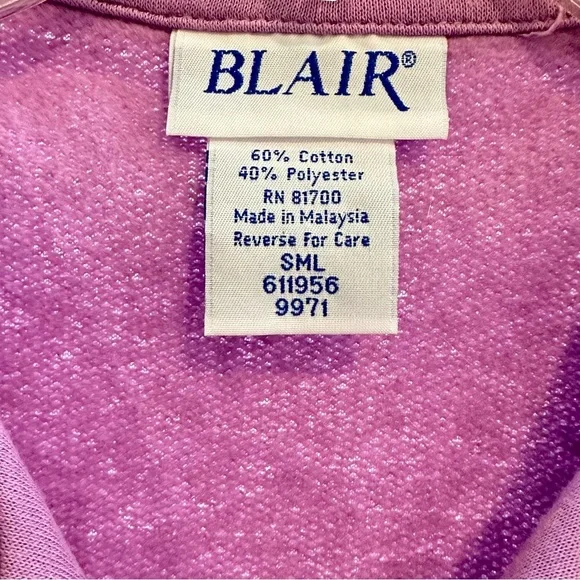Vintage 80s Blair Purple Zip Up Vest Size L - Picture 3 of 7